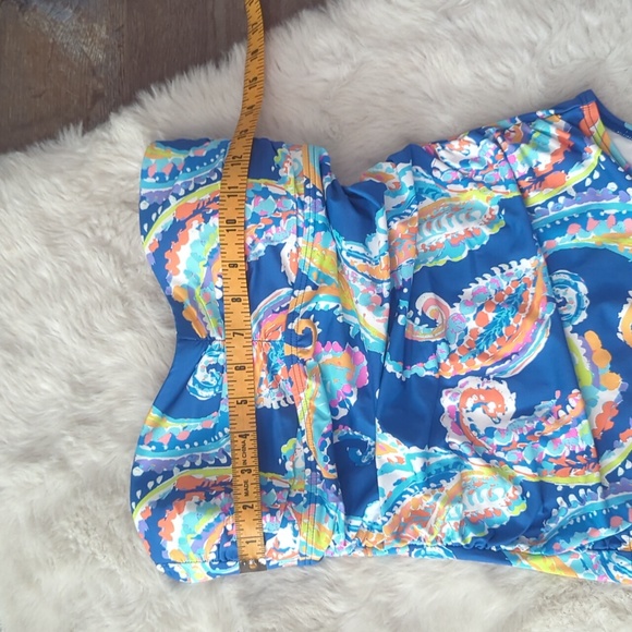 J McLAUGHLIN Blue Watercolor Paisley Koa One-Piece - NWT - Picture 6 of 8